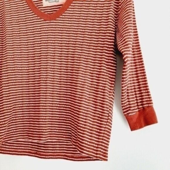 ANTHROPOLOGIE Hannah Striped V-Neck 3/4 Sleeve Top Sz XS - Picture 8 of 11